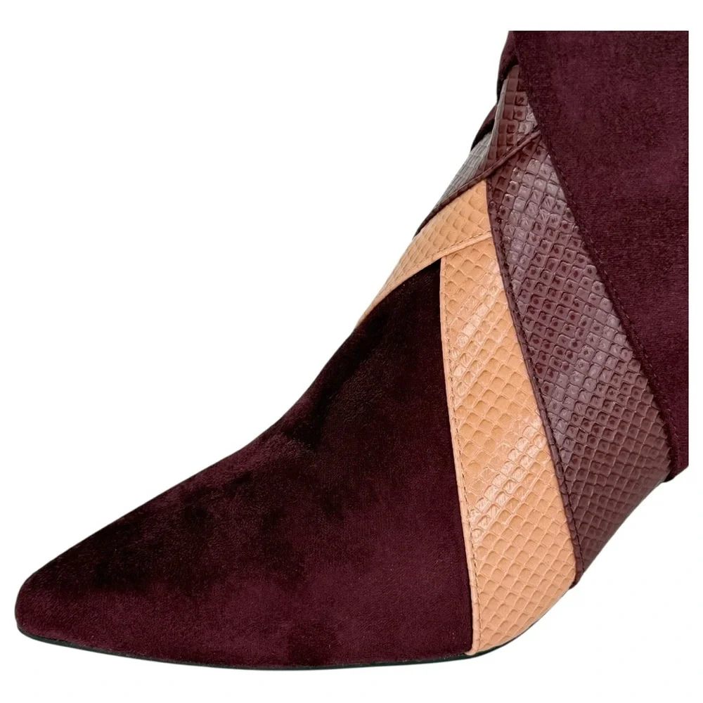 Impo Ellette Burgundy Microsuede Womens Booties Size 8.5M - Picture 7 of 12